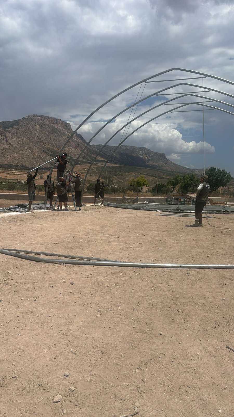 Tenda Agrícola em Almería · Montagem da estrutura